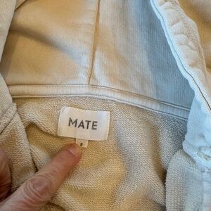 MATE the Label Organic Fleece Zip Hoodie Cream Size Small